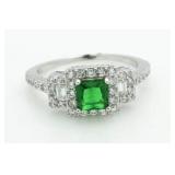 Princess Cut Emerald Designer Ring