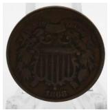 1868 Motto 2 Cent Piece