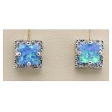 Australian Blue Opal Designer Earrings