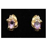 Genuine Amethyst Fashion Earrings