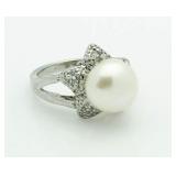 Beautiful 10 MM Pearl Dinner Ring