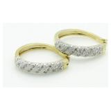 Large 1/2 ct Diamond Hoop Earrings