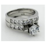 Brilliant 2.50 ct 2 pc White Topaz Bridal Set