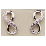 Pink Topaz Infnity Earrings