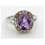 Genuine 3.00 ct Amethyst Solitaire Ring