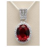 Oval 3.00 ct Ruby Solitaire Necklace