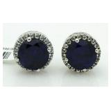 $650 Platilite Sapphire Solitiare Earrings