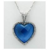 Heart Shape 6.00 ct Blue Topaz Pendant