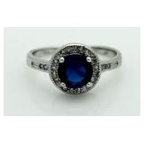 Round Sapphire Pinkie Ring