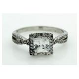 Princess Cut White Sapphire Solitaire Ring