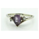 Pear Cut 1.00 ct Amethyst Ring