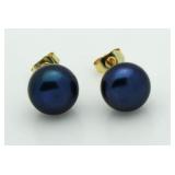 14Kt Gold Tahitian Pearl Earrings