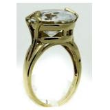 Brilliant 10.49 ct White Topaz Solitaire Ring