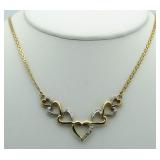 10kt Gold Large Diamond Heart Necklace