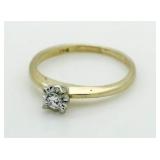 14kt Gold Diamond Solitaire Ring