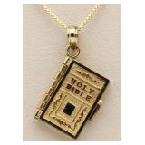 14kt Gold Holy Bible Pendant (Opens)