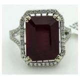 14kt Gold 13.44 ct Ruby & Diamond Ring