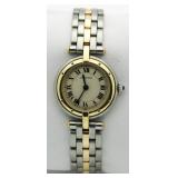 Ladies Genuine 18kt Gold Cartier Roman Dial Watch