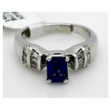 14kt Gold 2.37 ct Sapphire & Diamond Ring