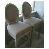 Light grey cloth barstool, swivels