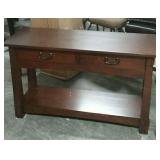 Cherry Mission style 2 drawer hall table