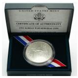 US Mint Korean War Memorial Silver Commemorative