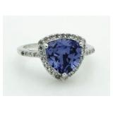 Trillion Cut 3.00 ct Tanzanite Designer Ring