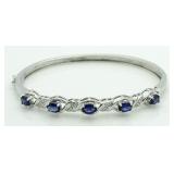 Gorgeous 4.00 ct Sapphire & Diamond Cuff Bracelet