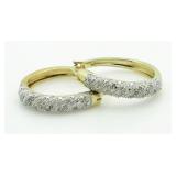 Stunning 1/2 ct Diamond Hoop Earrings