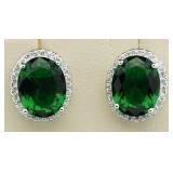 Oval 3.00 ct Emerald Solitaire Earrings