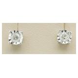 10kt Gold 1/2 ct Diamond Solitaire Earrings