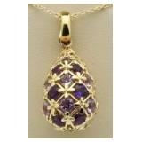 Elegant Pear Shape Amethyst Pendant