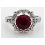 Genuine 2.51 ct Ruby & Diamond Ring