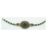 Elegant 11.44 ct Emerald Wagon Wheel Bracelet