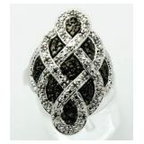 Genuine 1.00 ct Black Diamond Dinner Ring