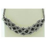 Genuine 1.00 ct Black Diamond Evening Necklace