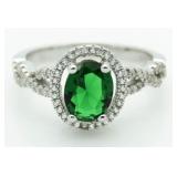 Oval 2.00 ct Emerald Infinity Ring