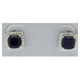 Cushion Cut 4.00 ct Sapphire Earrings