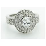 Oval 2.20 ct White Topaz Designer Ring