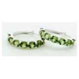 Beautiful 2.00 ct Green Peridot Hoop Earrings