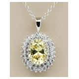 Oval 3.00 ct Canary Yellow Designer Pendant