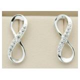 White Topaz Infinity Earrings