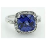 Cushion Cut 4.10 ct Tanzanite Designer Ring