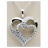 Diamond Accent Double Heart Pendant