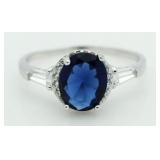 Oval 2.00 ct Sapphire & Baguette Ring