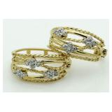 XL Diamond Accent Hoop Earrings