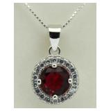 Round 2.00 ct Ruby Solitaire Pendant