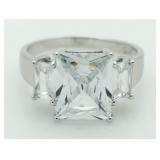 Emerald Cut 6.50 ct White Topaz Designer Ring