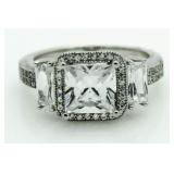 Princess Cut 2.50 ct White Topaz Designer Ring