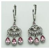 Pink Sapphire Chandelier Earrings